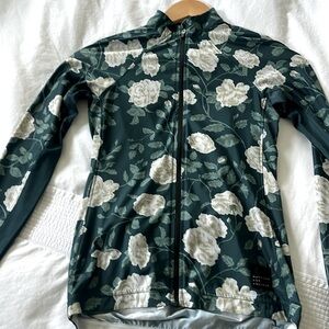 Machines For Freedom LS long sleeve floral green cycling jersey in XS